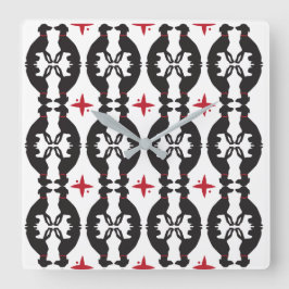 Elegante Windhund-Muster-Uhr Quadratische Wanduhr