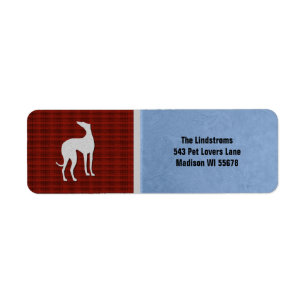 Elegante Windhund-Silhouette im roten weißen Blau