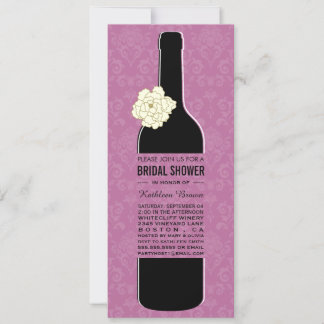 Elegante Wine Bridal Dusche Einladung