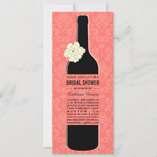 Elegante Wine Bridal Dusche Einladung