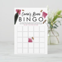 Elegante Wine Lovers Bingo Game Card