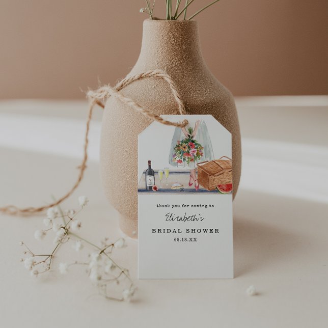 Elegante Wine tasting | Picnisches Brautparty Geschenkanhänger (Von Creator hochgeladen)