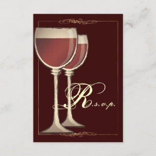 Elegante Wine Themed Party UAWG Response Card RSVP Karte