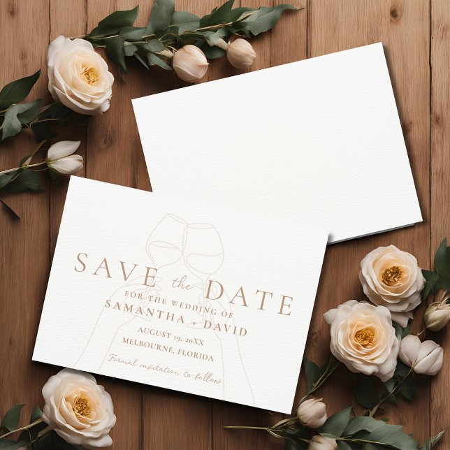Elegante Wine Toast Save the Date (Elegant Wine Toast Save the Date)