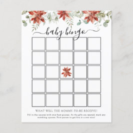 Elegante Winter Baby Shower Bingo Game Card