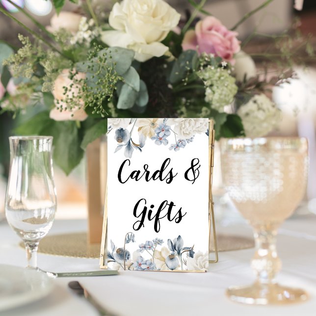 Elegante Winter Blau und Weiß Blume Poster (Von Creator hochgeladen)