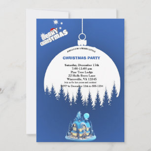Elegante Winter Blue Christmas Party Sparkle Einladung
