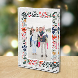 Elegante Winter Blume Snow Family Fotoblock