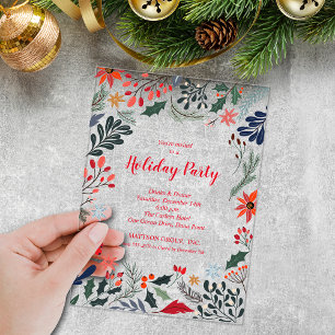 Elegante Winter Botanicals Weihnachtsfeier Acryleinladungen