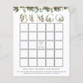 Elegante Winter Brautparty Bingo Game Card