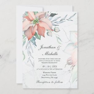 Elegante Winter Christmas Christliche Hochzeit Einladung