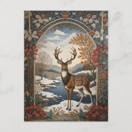 Elegante Winter Deer Winter Szene Postkarte