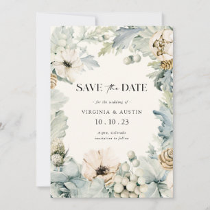 Elegante Winter-Einladungskarte zur Hochzeitsankün Save The Date
