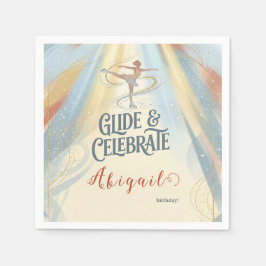 Elegante Winter-Eislauf-Geburtstagseinladung Serviette