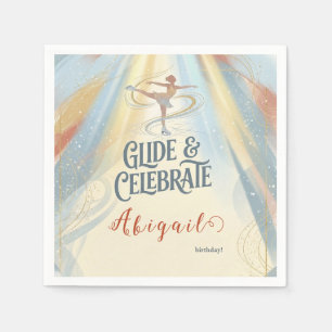 Elegante Winter-Eislauf-Geburtstagseinladung Serviette