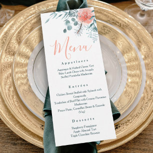 Elegante Winter Eucalyptus Food Menu Einladung