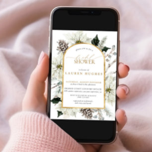 Elegante Winter Evergreen Elegantes Brautparty Einladung