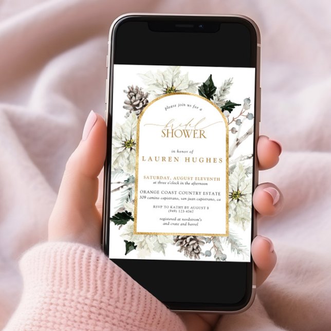 Elegante Winter Evergreen Elegantes Brautparty Einladung (Von Creator hochgeladen)