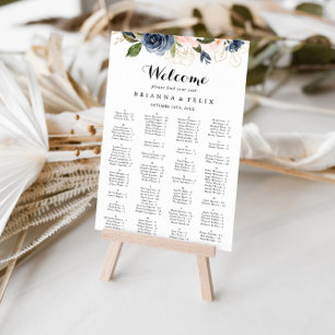 Elegante Winter Floral Alphabetisches Seekarte Poster