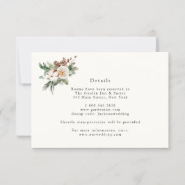 Elegante Winter Floral and Greenery Details Card Einladung