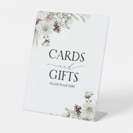 Elegante Winter Floral Brautparty Karten & Geschen Sockelschild