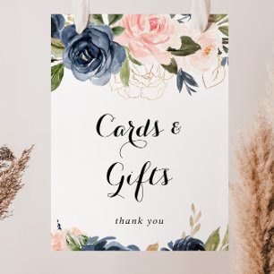 Elegante Winter Floral Cards und Geschenksign Poster