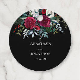 Elegante Winter Floral Christmas Geschenkanhänger