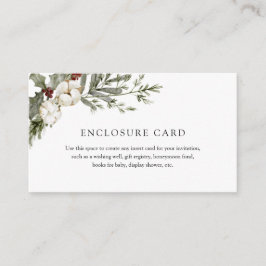 Elegante Winter Floral Enclosure Card Begleitkarte