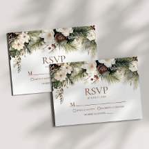 Elegante Winter Florale Kiefern Hochzeit