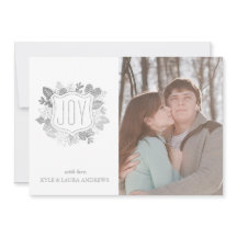 Elegante Winter Foliage Imitats Silberfolienkarte