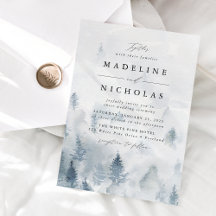 Elegante Winter Forest Wedding Einladung