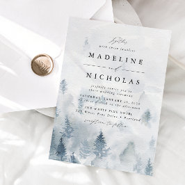 Elegante Winter Forest Wedding Einladung