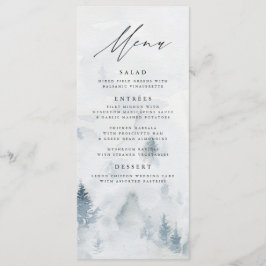 Elegante Winter Forest Wedding Menu Card Menükarte