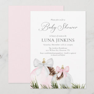 Elegante Winter Girl Babydusche Einladung