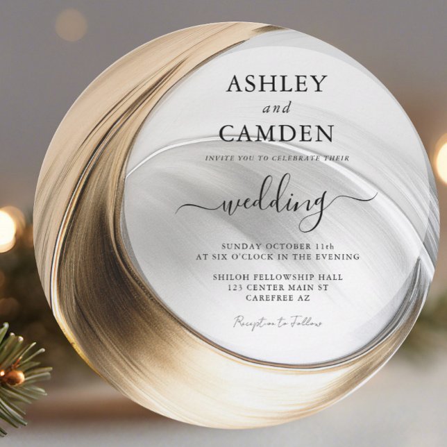 Elegante Winter Gold und Silver Wedding Einladung (Von Creator hochgeladen)