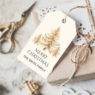 Elegante Winter Gold Weihnachtsbaum Gönnerschaft Geschenkanhänger