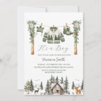 Elegante Winter-Kiefer-Baum-Wäscheleine-Baby-Party