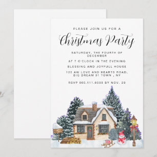 Elegante Winter-Nostalgie Vintage-Christmasparty Einladung