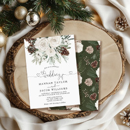 Elegante Winter Pine Wedding Einladung