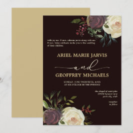 Elegante Winter Rose Hochzeit Einladung