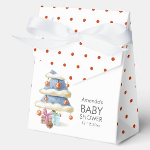 Elegante Winter-Schleife-Christbaum-Baby-Party  Geschenkschachtel