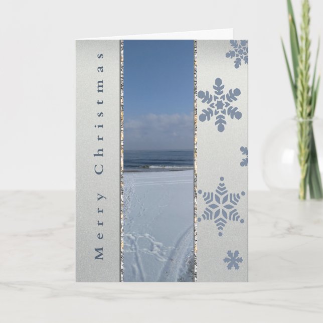 Elegante Winter-Schneeflocken Karte (Vorderseite)