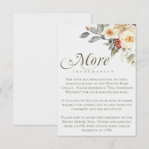 Elegante Winter-Schrift Kalligrafie Florale Hochze Begleitkarte