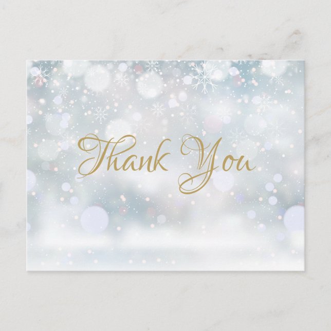 Elegante Winter Snowflakes Business Danke Postkarte (Vorderseite)
