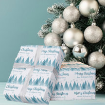 Elegante Winter Trees Custom Blue Frohe Weihnachte