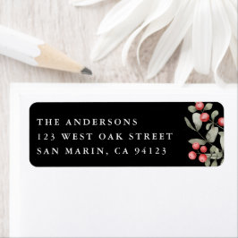 Elegante Winter Watercolor Botanische Rücksendeadr