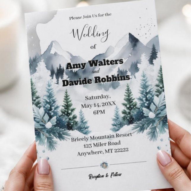 Elegante Winter Wedding Einladung (Von Creator hochgeladen)