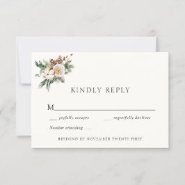 Elegante Winter Wedding Greenerity Response Card Einladung
