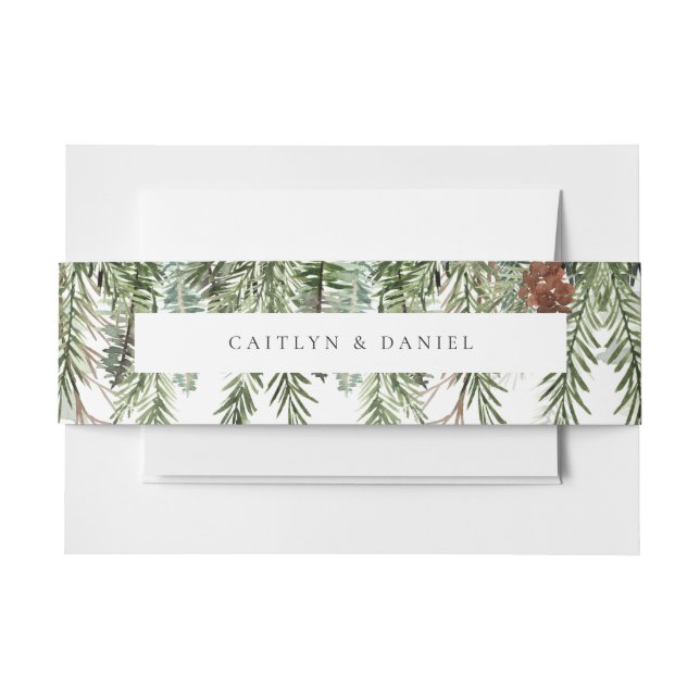 Elegante Winter Wedding Invitation Bly Band (Vorderseite Beispiel)