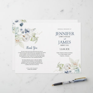 Elegante Winter Wedding Themem Hochzeitsprogramme